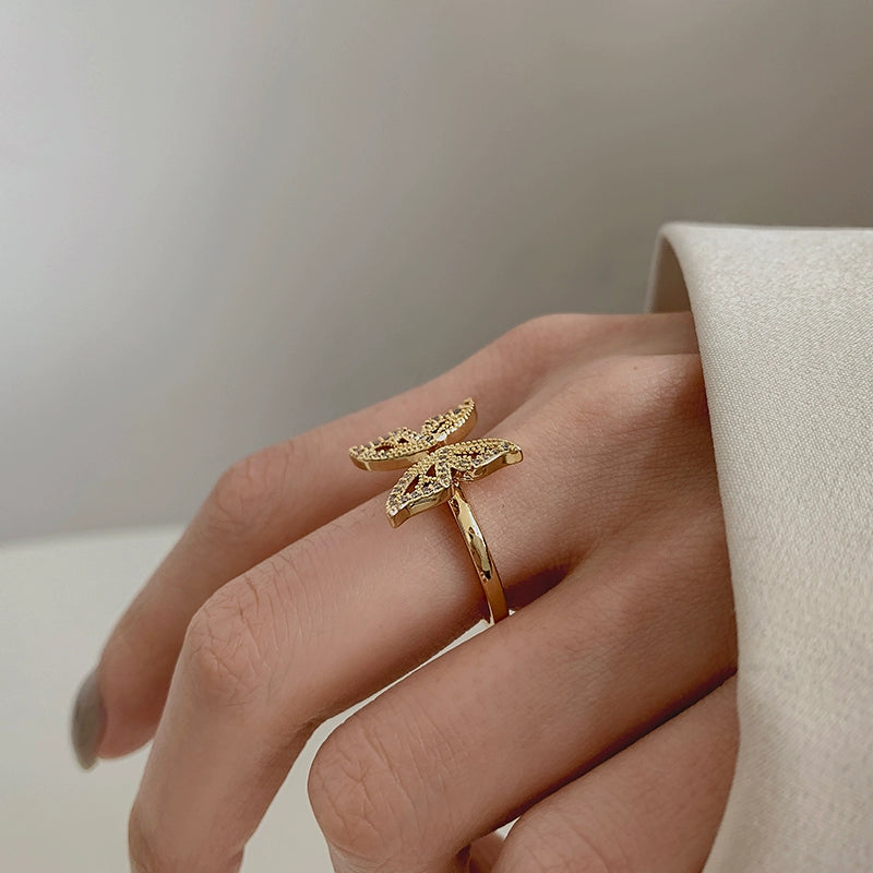 Cute Adjustable Butterfly Ring