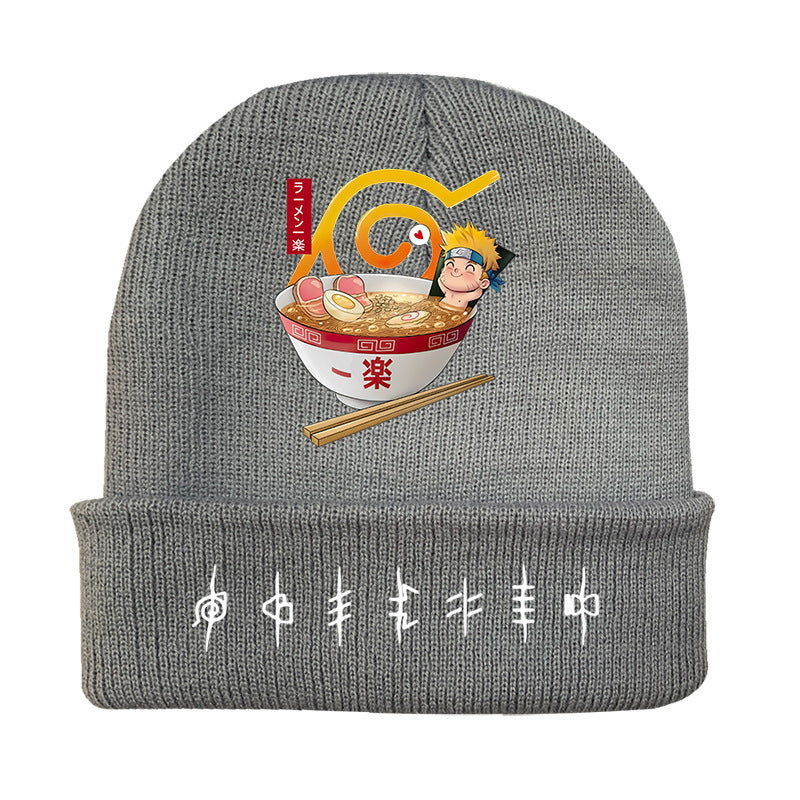 Versatile Anime Print Knitted Hat