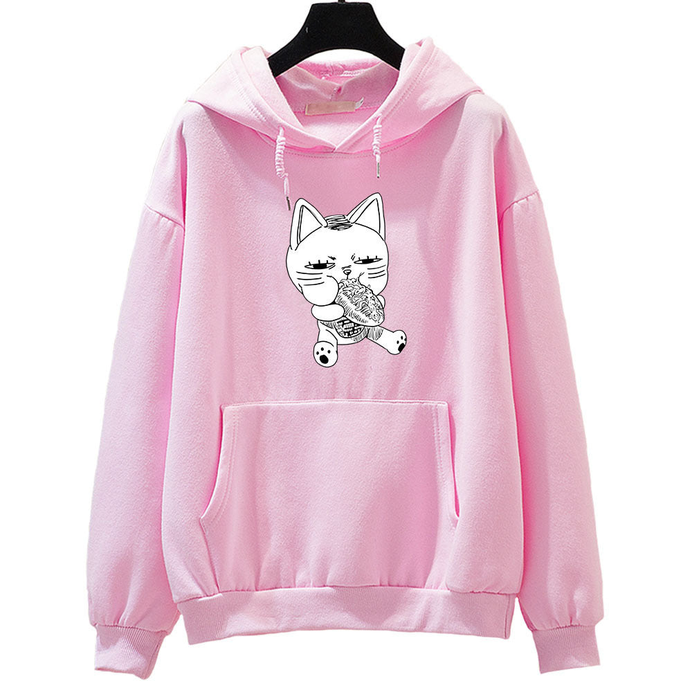 Unisex Dandadan Cat Anime Printed Hoodie