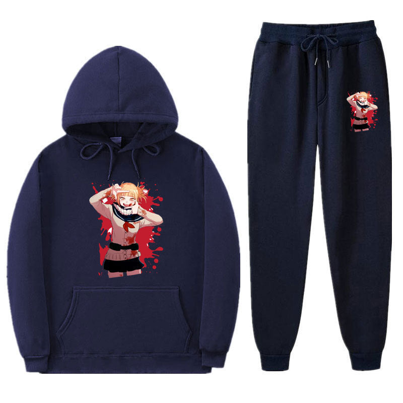 Unisex Casual Anime Graphic Hoodie Sports Pants Suit