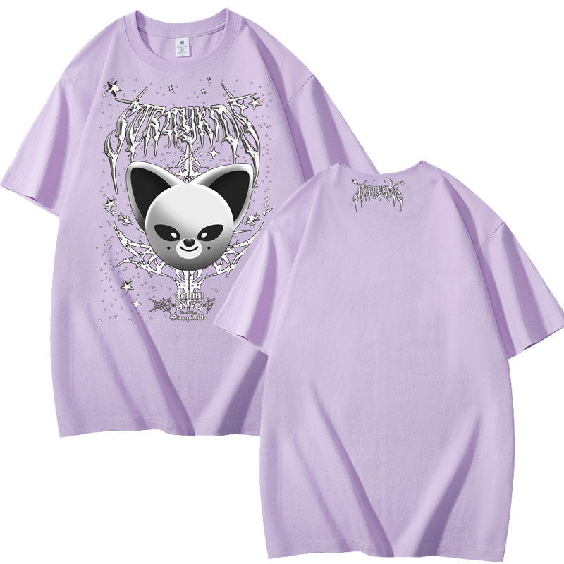 Evil Foxi.ny Print Short-sleeved Cotton T-shirt