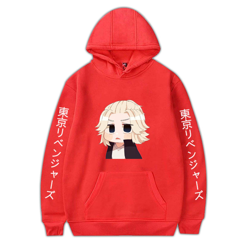 Unisex Cartoon Anime Pattern Pullover Loose Hoodie