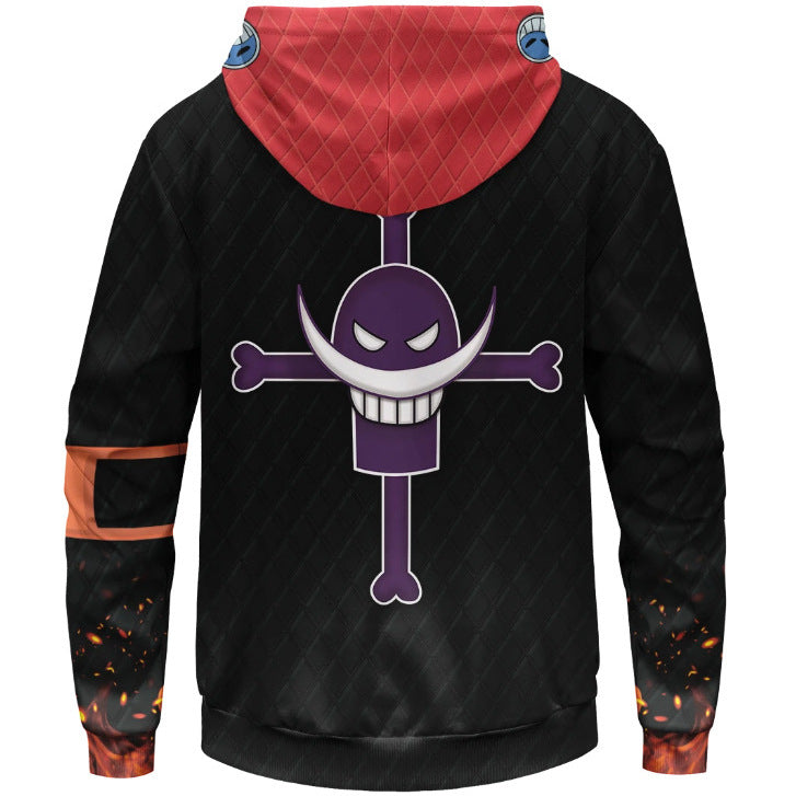 Unisex Portgas D. Ace 3d Printed Cosplay Hoodie