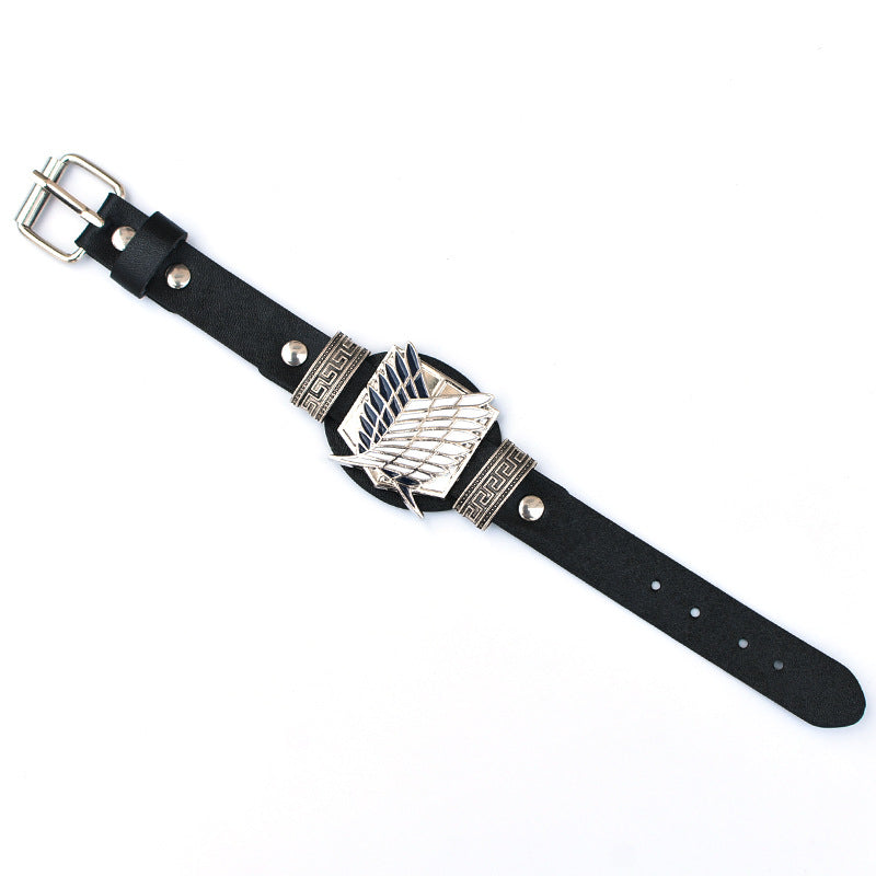 Punk Style Anime Leather Bracelet