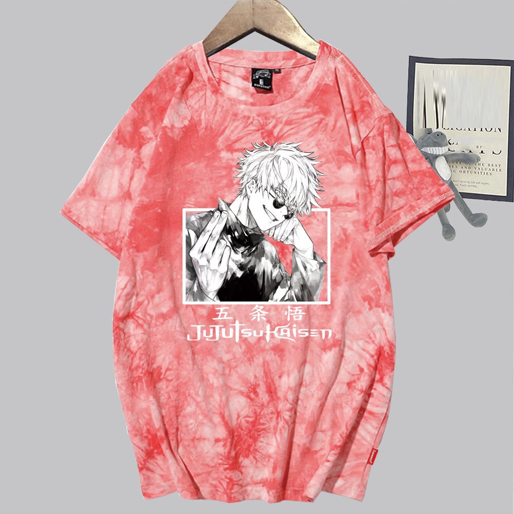 Unisex Anime Tie-dye Loose Short-sleeved T-shirt