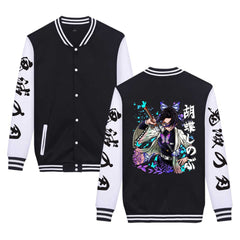 Unisex Anime Pattern Button Up Baseball Jacket