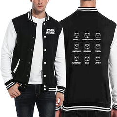 Chic Men's Stormtrooper Printed Baseball Jacket