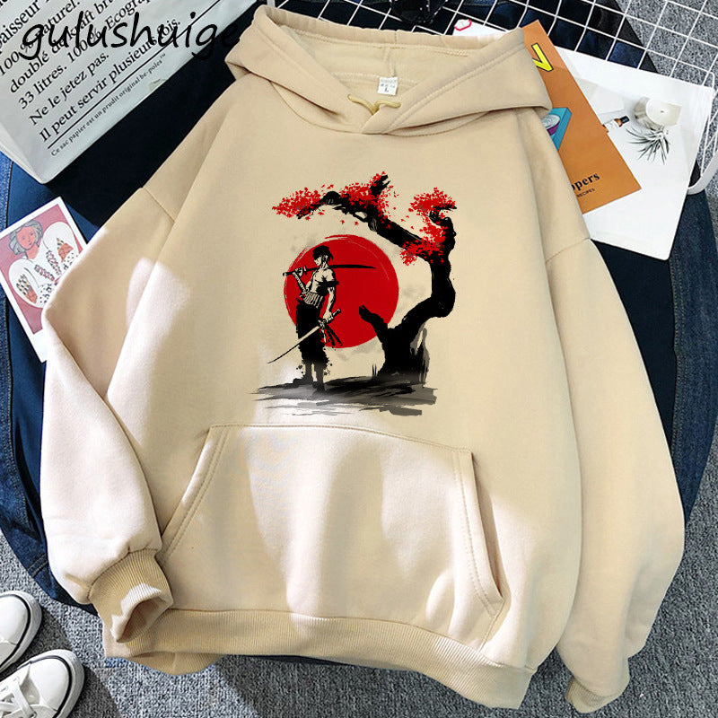 Zoro Printed Casual Pullover Hoodie