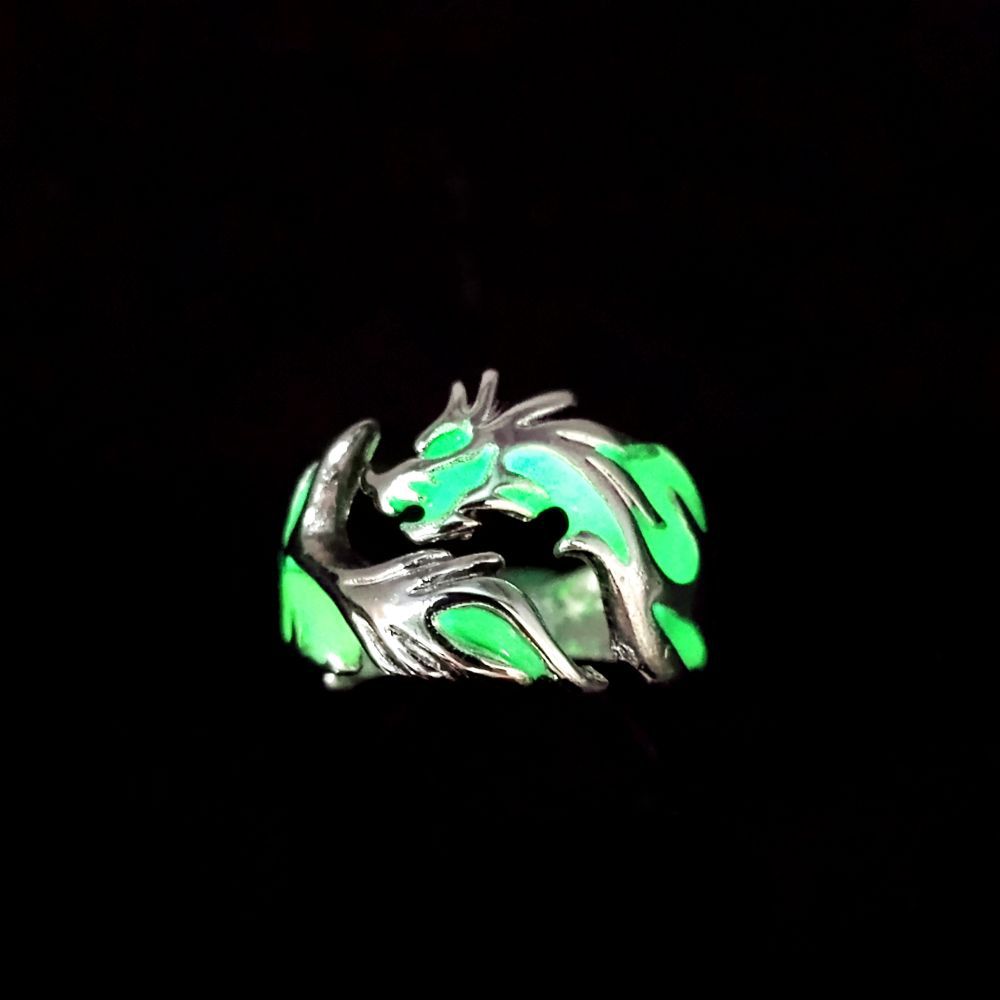 Creative Luminous Dragon Retro Men's Rings
