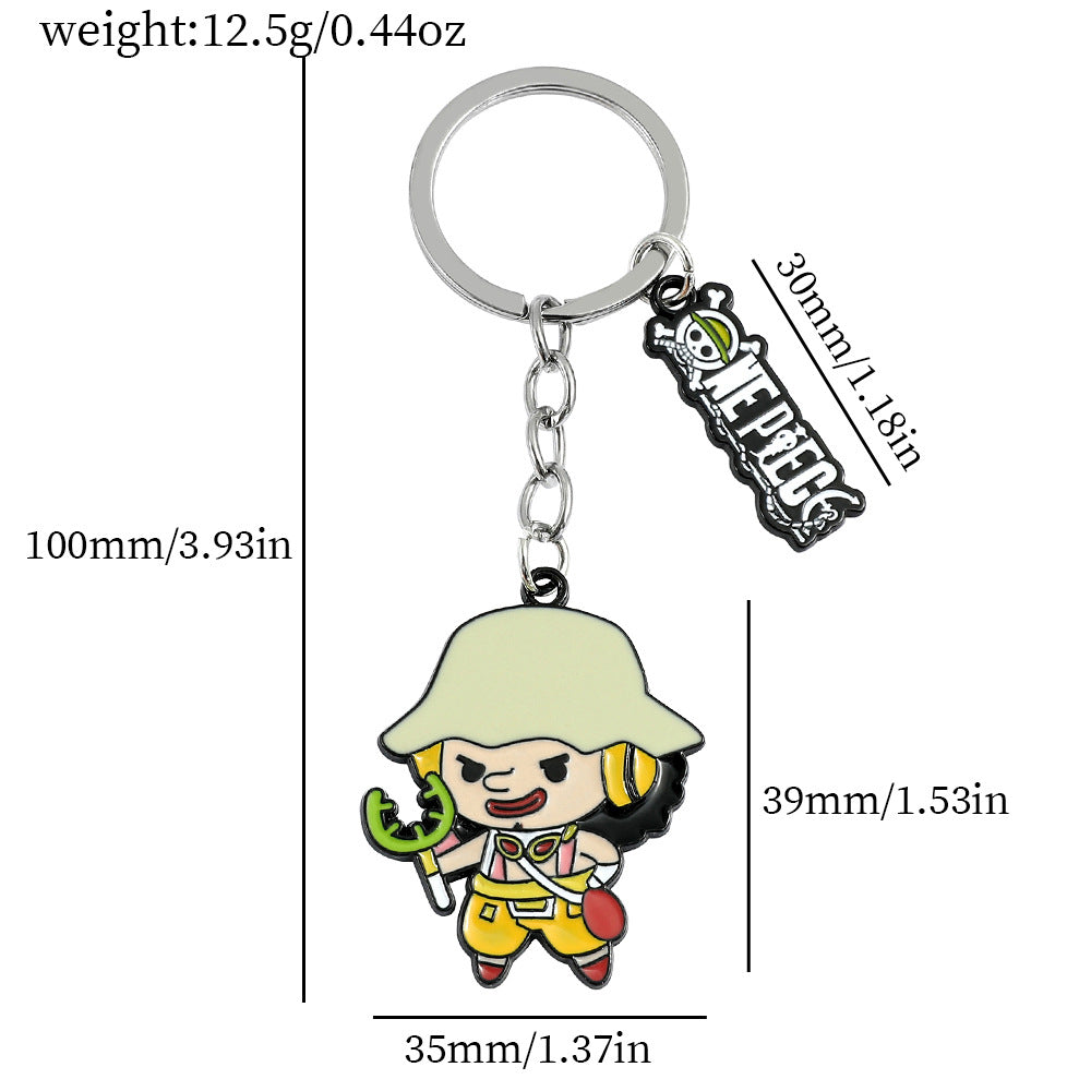 Luffy Straw Hat Necklace Keychain