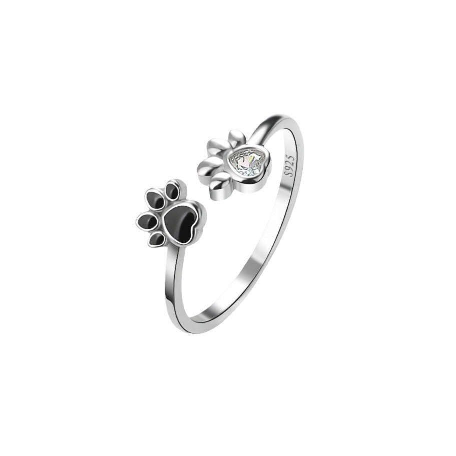 Cute Cat Paw Open Ring