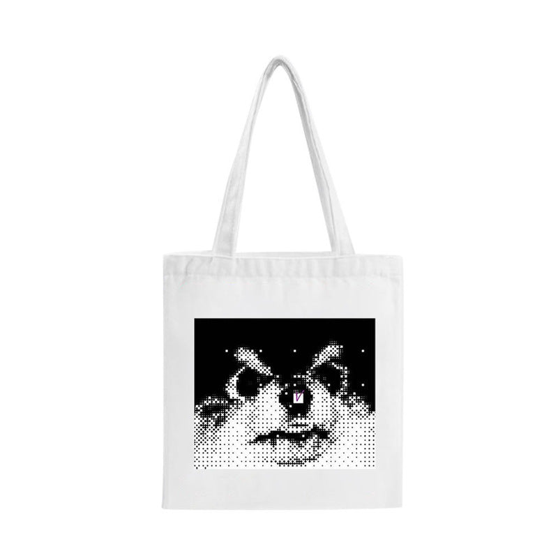 Kpop Pattern Canvas Zipper Tote Bag