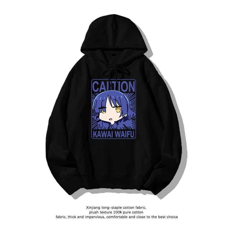 Casual Anime Bocchi Print Loose Hoodie