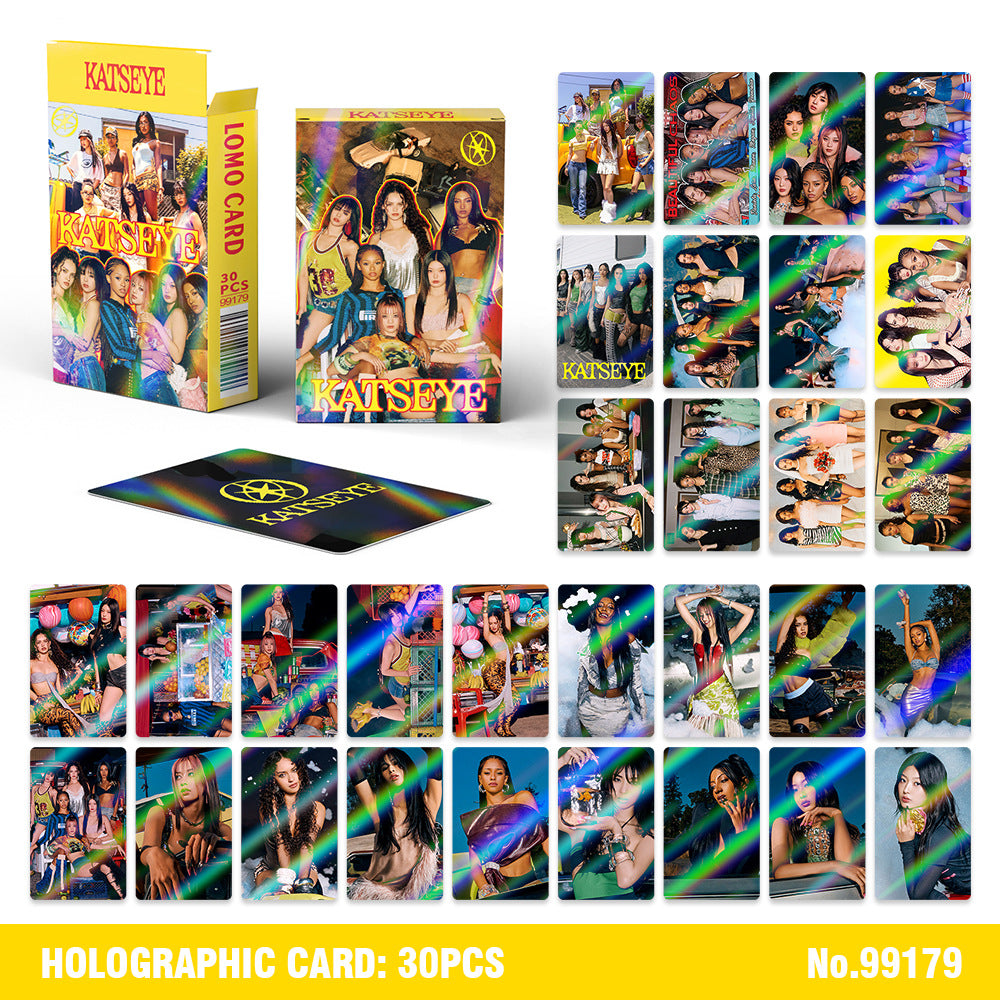 30 KPOP Laser Holographic PhotoCard