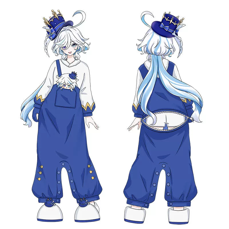 Furina Zhongli Tighnari Cosplay Pajamas Flannel Nightgown Set