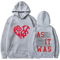 Unisex Harry AS IT WAS Printed Pullover Hoodie