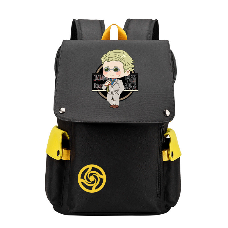 Trendy Anime Gojo Black Backpack