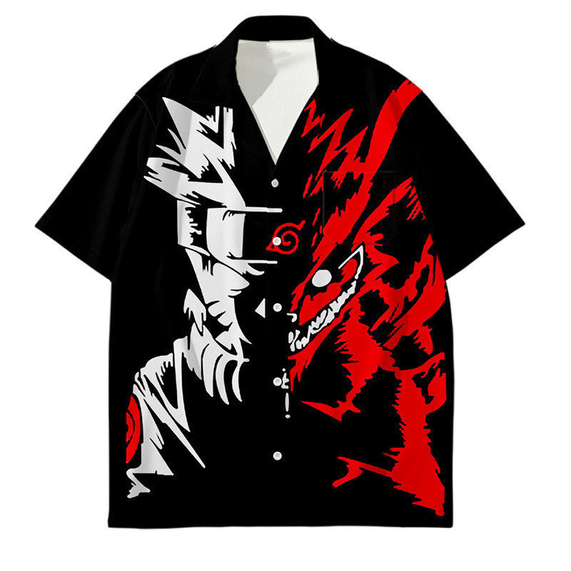 Men's Anime 3D Print Summer Short Sleeve Shirt