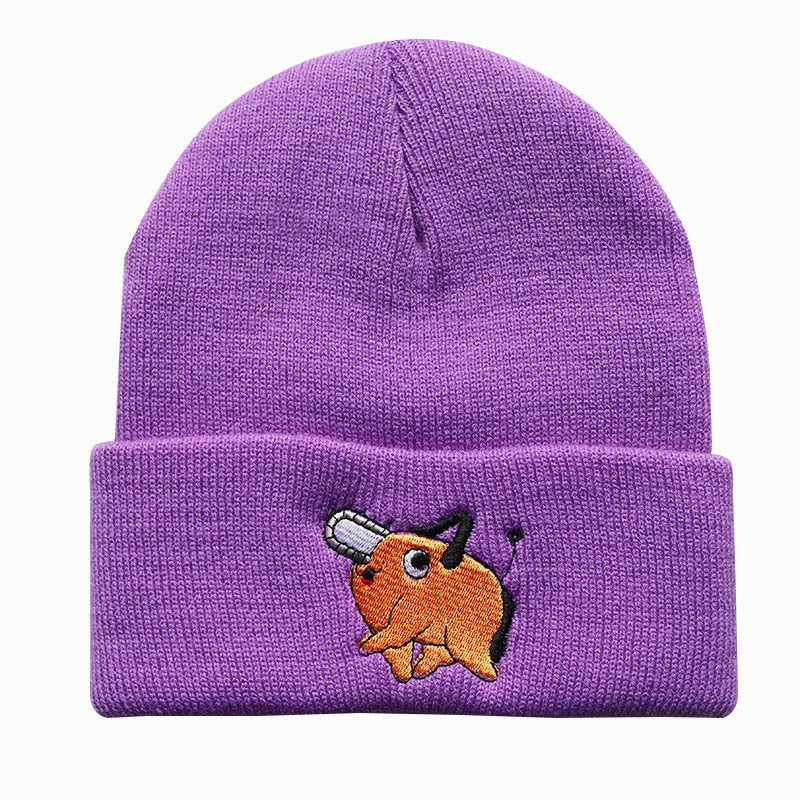 Pochita Anime Embroidery Knitted Hat