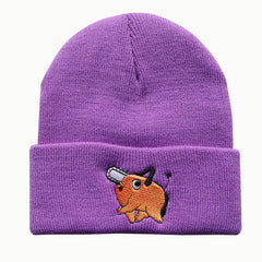 Pochita Anime Embroidery Knitted Hat