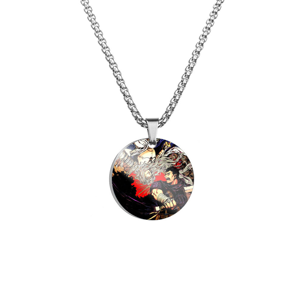 Cool Anime Stainless Steel Round Necklace