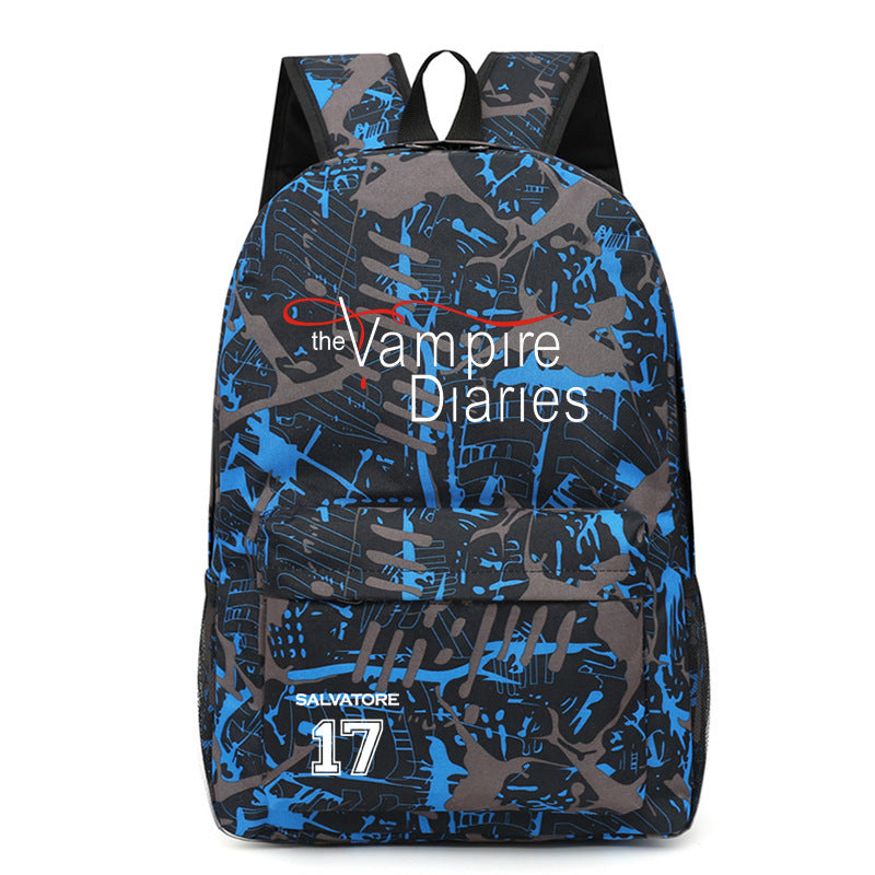 Casual TVD Pattern Print School Backpack