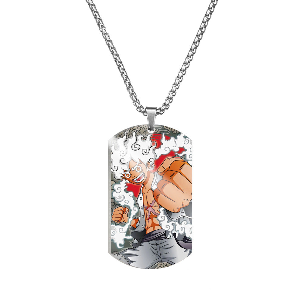 Luffy Wanted Printed Dog Tag Necklace