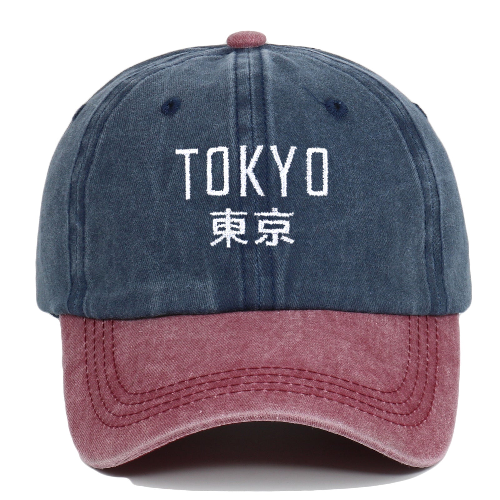 Retro Washed Tokyo Letter Baseball Cap