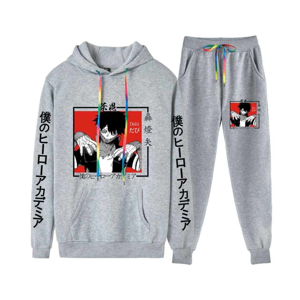 Men's Anime Casual Hoodie Trousers Suit