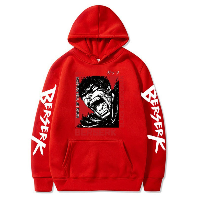 Trendy Anime Guts Print Pullover Hoodie