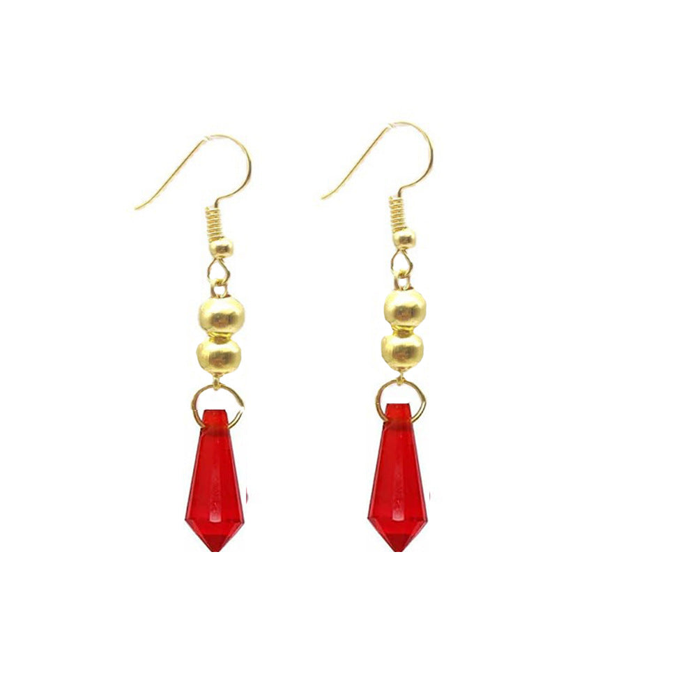 Stylish Game Cos Red Crystal Pendant Earrings