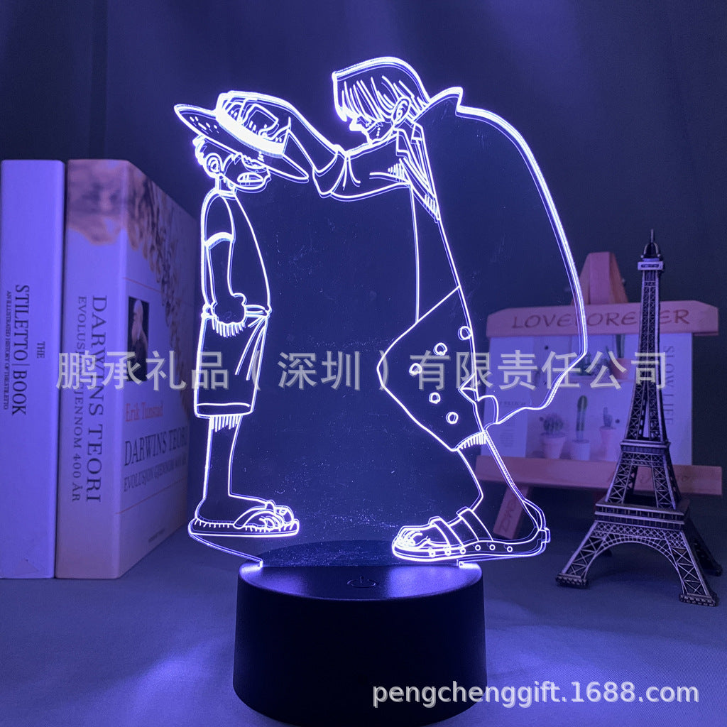 Colorful Luffy 3D Night Light