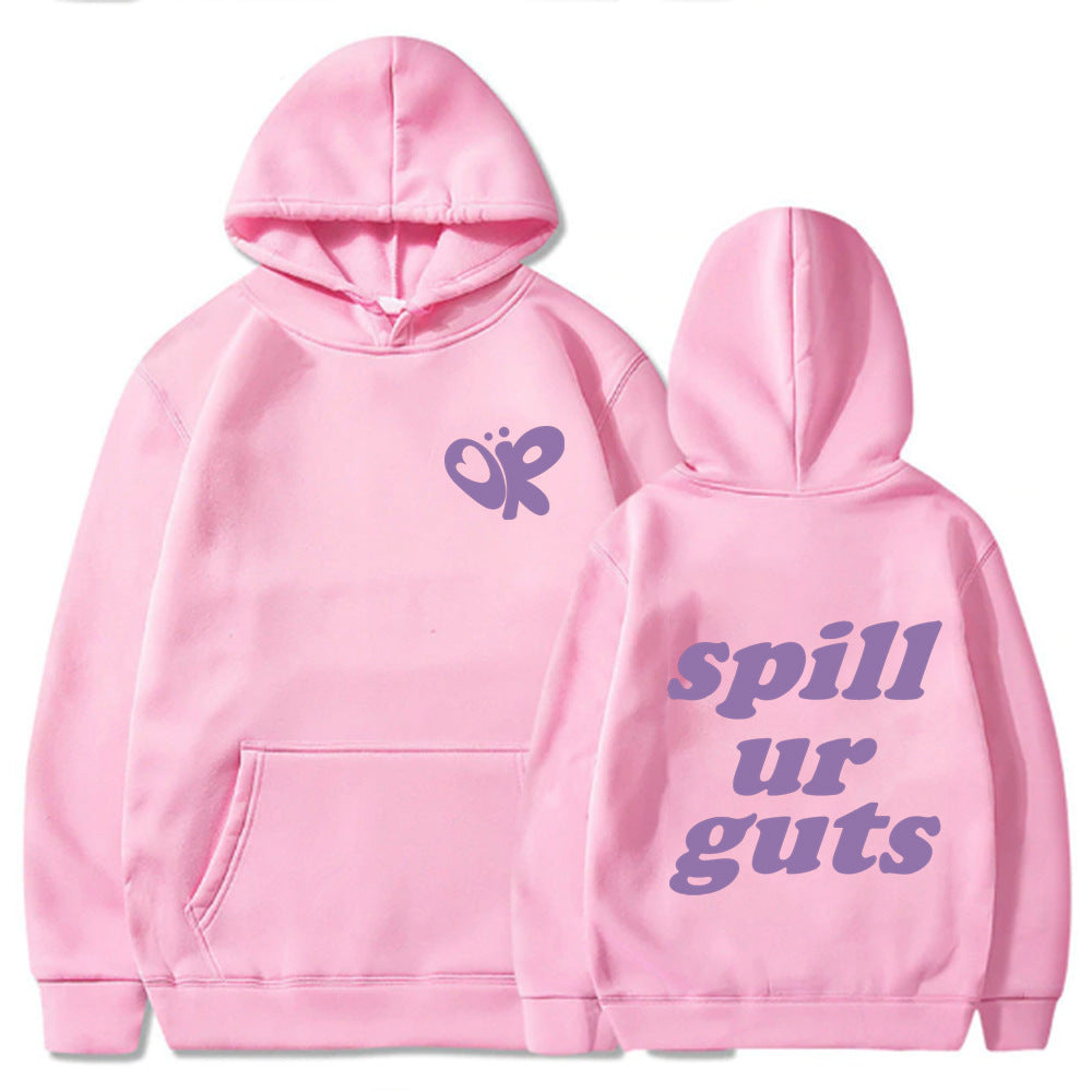 Casual Spill Ur Guts Olivia Printed Hoodie