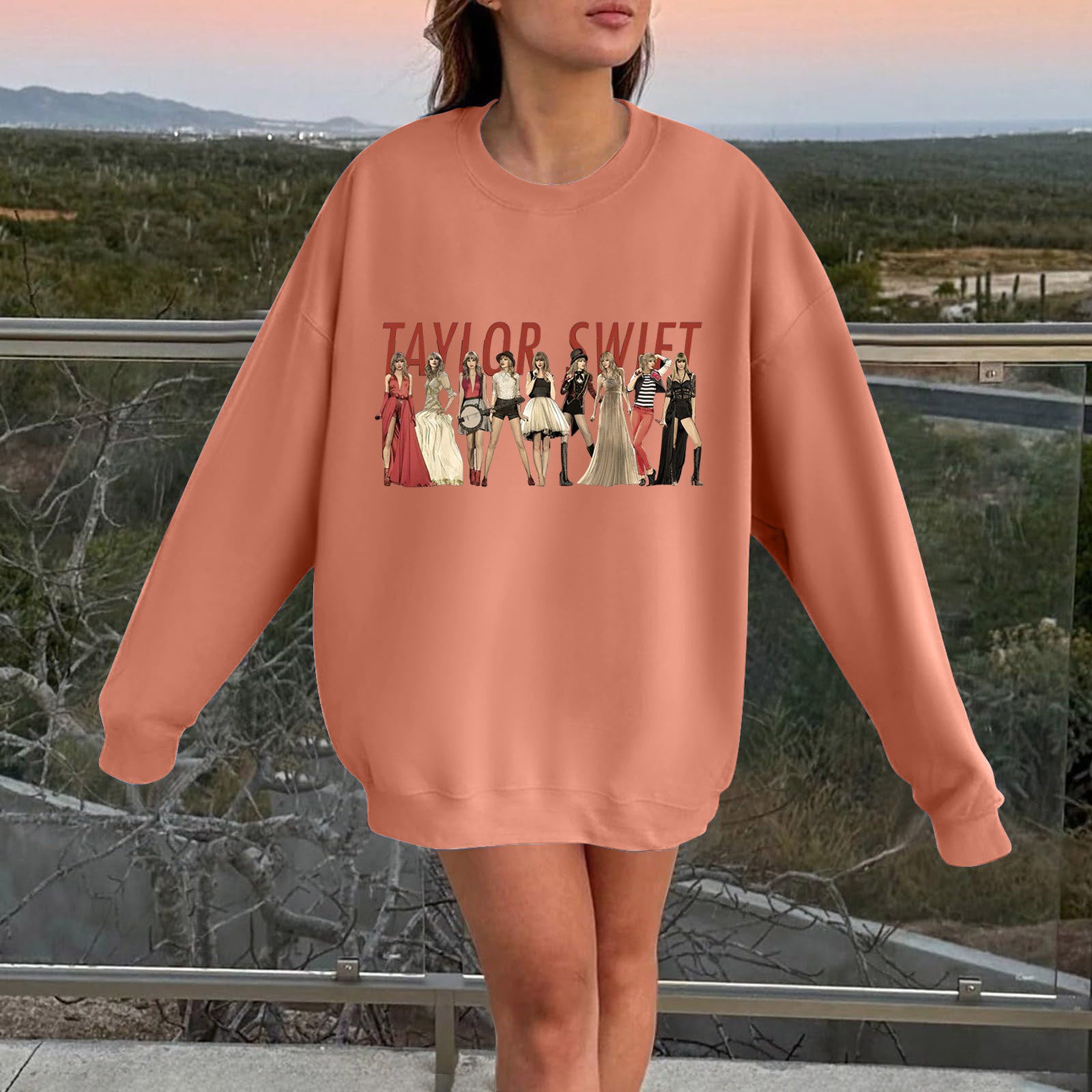 Casual TAYLOR Loose Cotton Crew Neck Sweatshirt