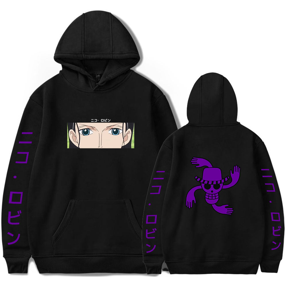 Casual Anime Graphic Printed Loose Hoodie