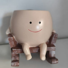 Rocking Chair Smiley Pot