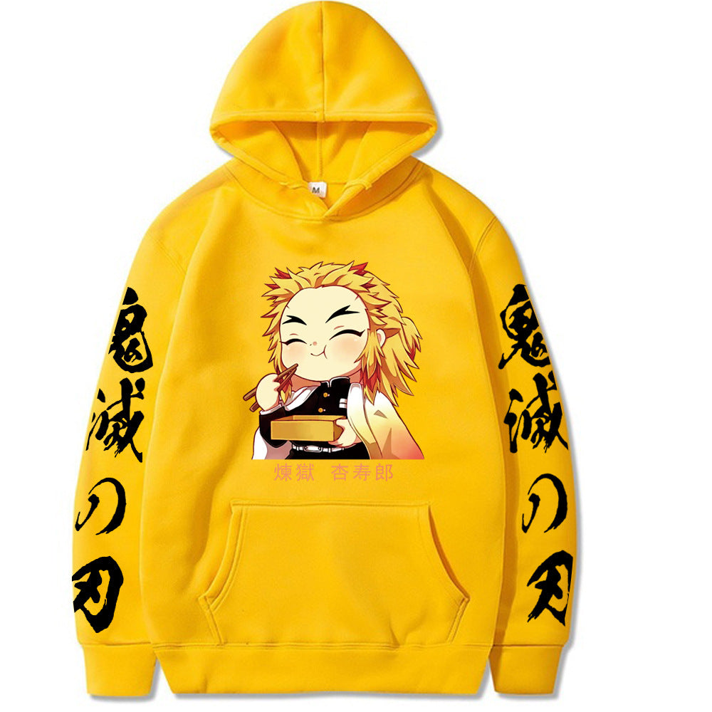 Casual Kimetsu No Yaiba Print Loose Hoodie