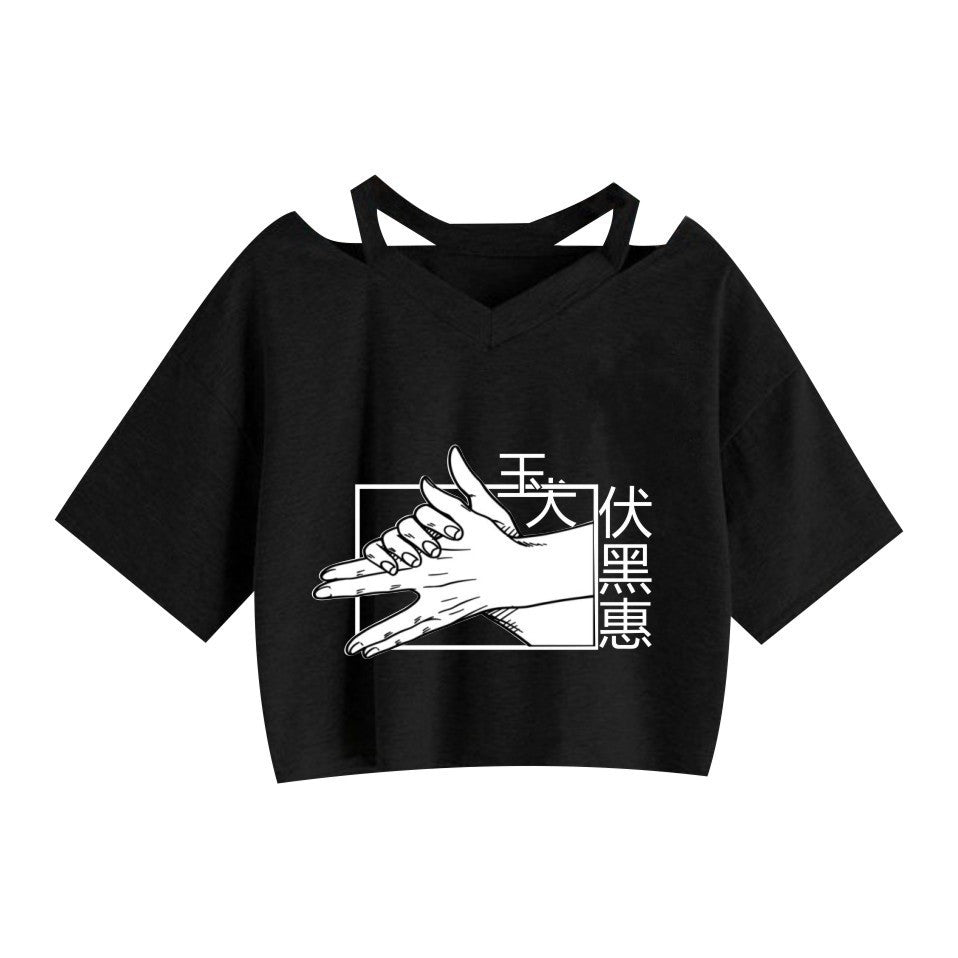 Girls' Anime Sexy Short Sleeve Crop Top