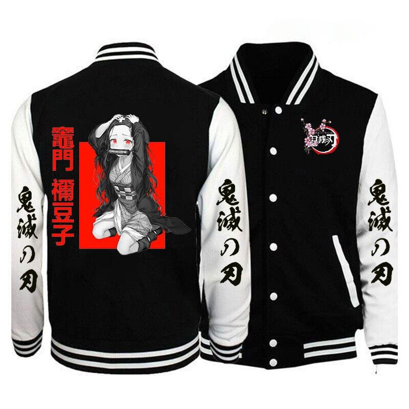 Unisex Casual Anime Print Baseball Jacket