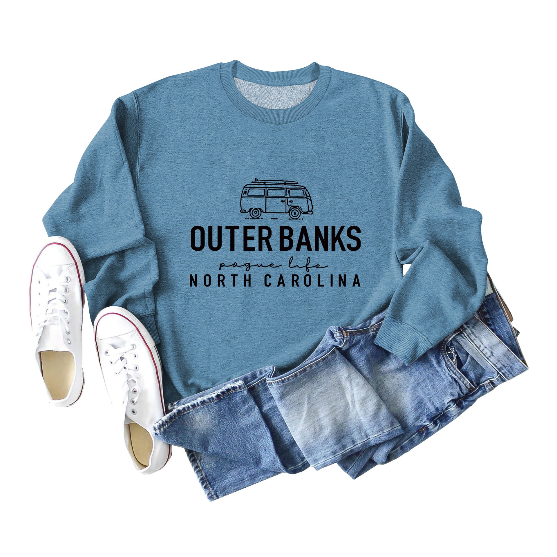 Women's Round Neck Loose Sweatshirt