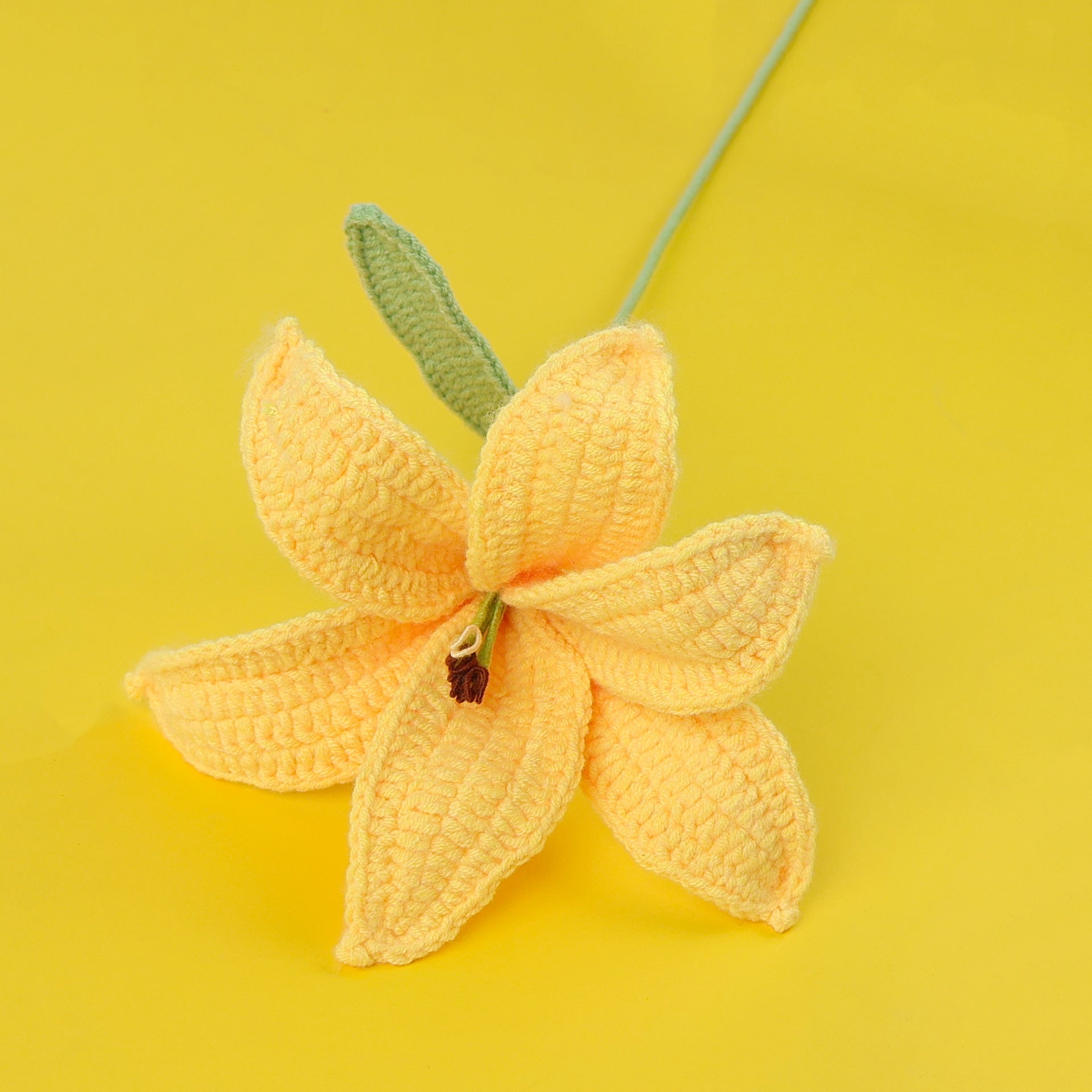 Lily Flower Branch Crocheted Bouquet