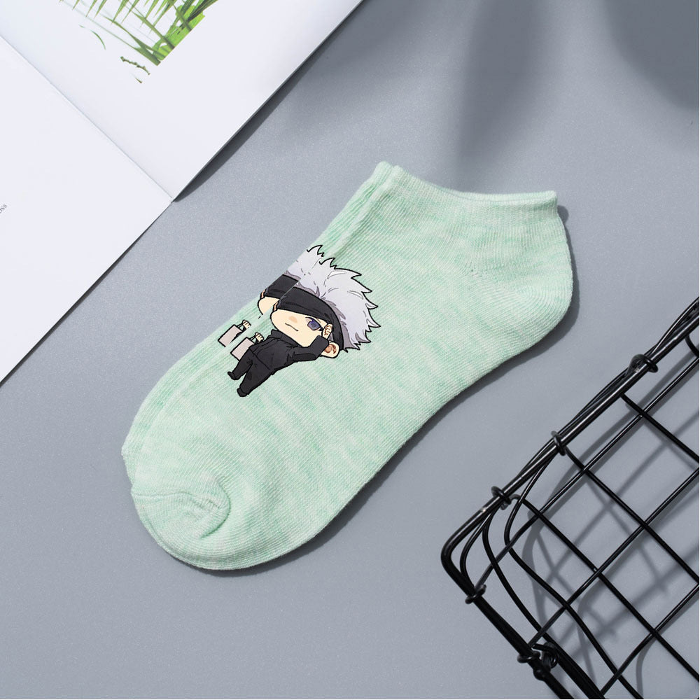 Casual Anime Cotton Breathable Boat Socks