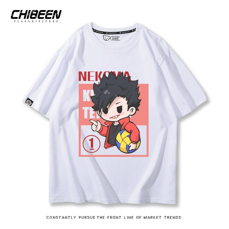 Hinata Anime Print Casual Cotton T-shirt