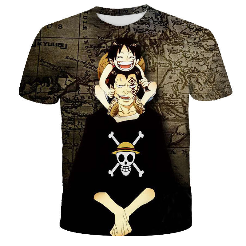 Casual Anime Digital Print Short-sleeved T-shirt