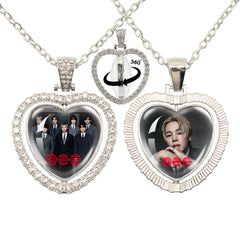 ARIRANG Heart Gem Double Sided Rotary Necklace