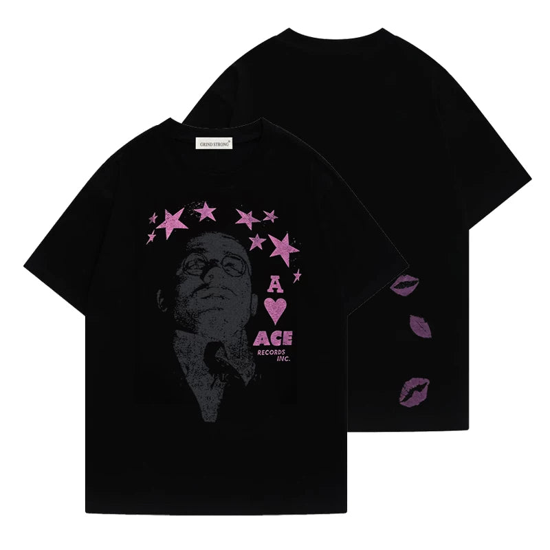 JUHOON Short-sleeved Cotton Printed T-shirt