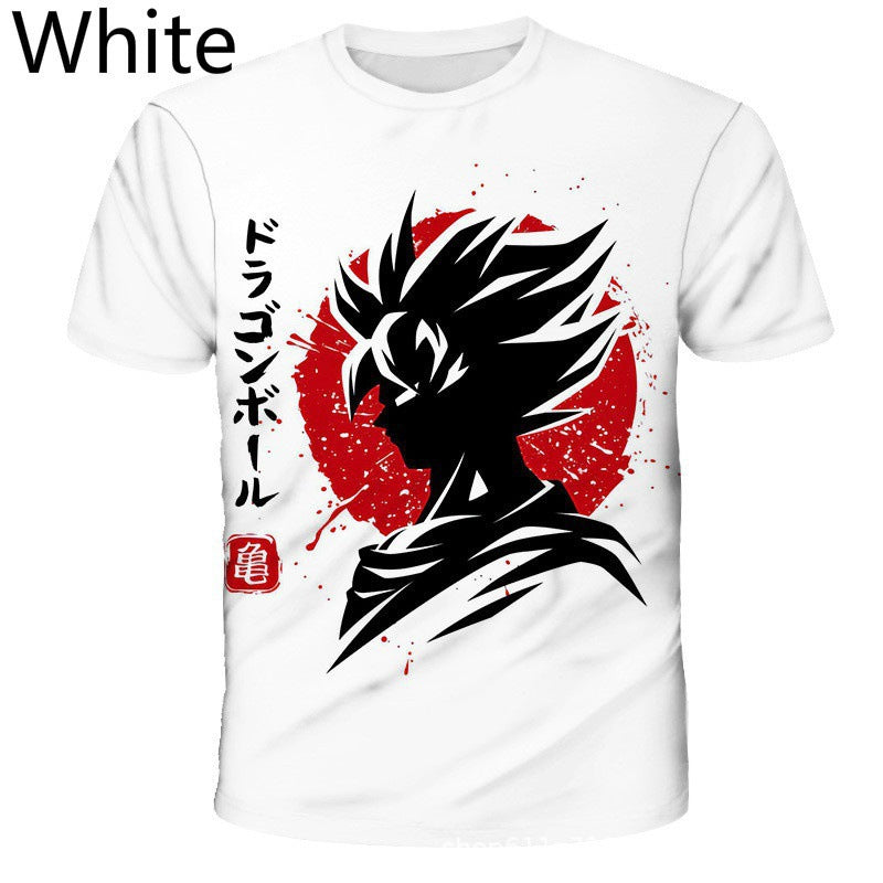 Unisex Anime Digital Print Short-sleeved T-shirt