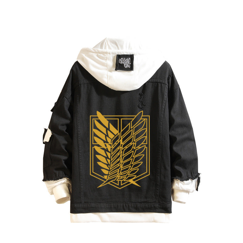 Unisex Wings of Freedom Anime Denim Jacket