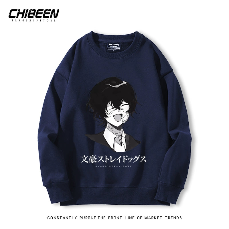 Casual Anime Printed Crew Neck Sweatshirt