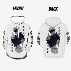 Men's Anime Gojo Digital Print Hoodie